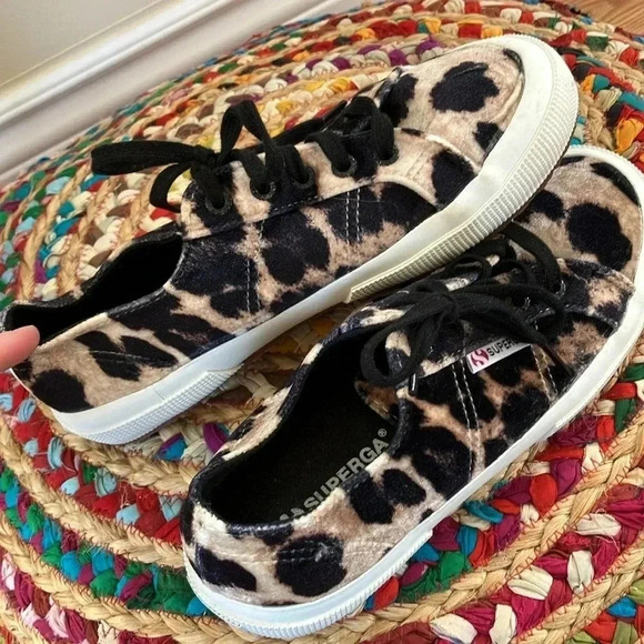 NWOT Superga animal print velvet sneakers  37 - Picture 6 of 8